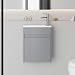 eclife Bathroom Vanity W/Sink Combo 16” for Small Space MDF Paint Modern Design Grey Wall Mounted Cabinet Set, White Resin Basin Sink Top, Chrome Faucet W/Flexible U Shape Drain B10G