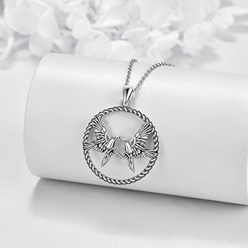 YAFEINI Raven Necklace Sterling Silver Crow Pendant Bird Necklace Raven Jewelry for Men4