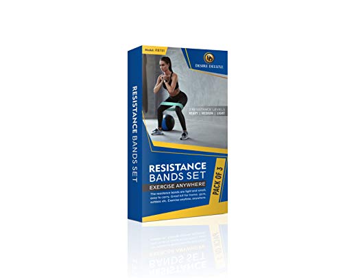 Desire Deluxe Bandas de Resistencia de la Cadera, 3 Bandas de Ejercicios de Cadera para la tonificación de Caderas, Bandas Antideslizantes de Tela para Fuerza de piernas y glúteos