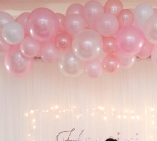 Image of Pearl Pink Balloons - 100 PCS Small Mini Helium Latex Soft Macaron Balloons for Baby Pink Birthday Decorations