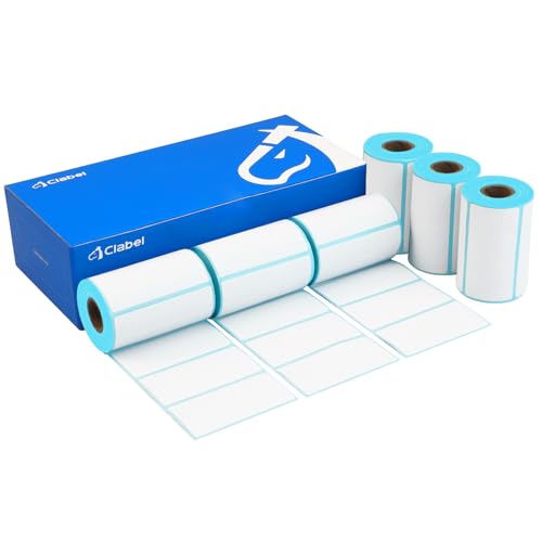 CLABEL 6 rollos de cinta de etiquetas blanca 2 'x1' para impresora de etiquetas 220B 221B 230B 320B etiquetas térmicas autoadhesivas para máquina de etiquetado, 200 etiquetas/rollo (50,8x25,4mm)