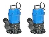Tsurumi HS2.4S; semi-vortex submersible trash pump w/agitator, 1/2hp, 115V, 2' discharge (2-(Pack))