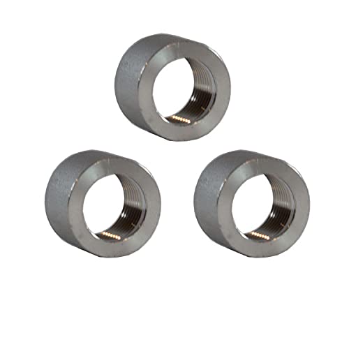 Buy 1/2" (.5") 3 Pack in Inch NPT 316 Stainless Steel Threaded Half