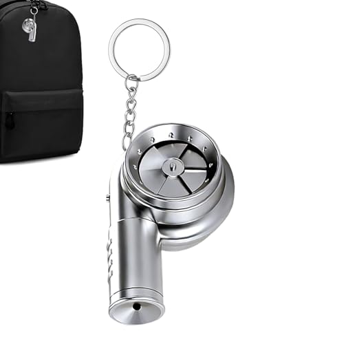 Llavero eléctrico recargable, con efectos de sonido turboalimentados simulados y luces LED, decoración eléctrica novedosa de piezas de automóvil, mini turbocompresor, llavero de piezas de coche