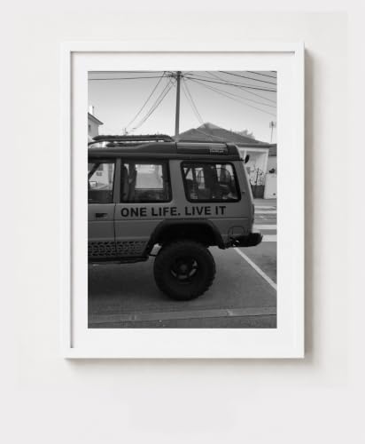NoirLabs One Life Live It Black & White Framed Wall Art Print (A3...