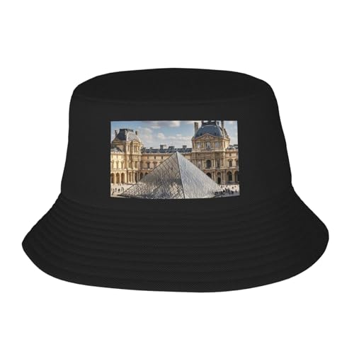 Bucket Hat for Women Men Cotton Sun Hats Louvre Museum in Paris Hat Beach Fisherman Hat Summer for Protection