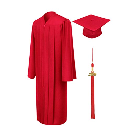 Dihope, Ensemble Unisexe Robe de Graduation Chapeau de Diplômé Docteur Toque Bachelors Hat Cap Déguisement Adulte pour Universitaire Étudiant avec Pendentif 2020 Cover