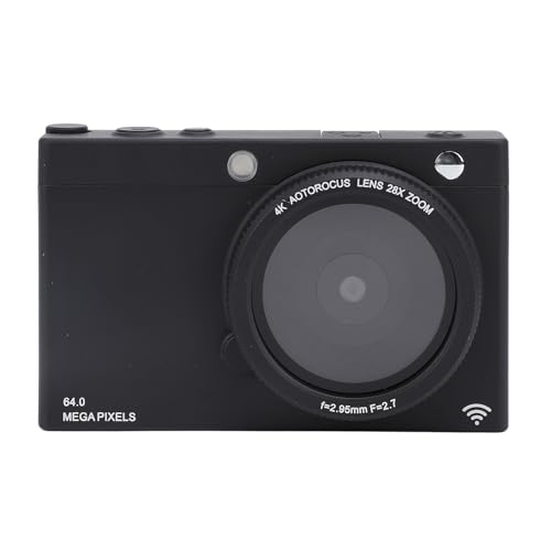 Appareil Photo Numérique 4K WiFi, 64 MP, Zoom 28X, Mode beauté, Filtres Rétro, Mise au Point Automatique et Mise au Point Manuelle, Interface Trépied,...
