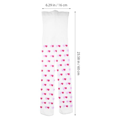Girl Tights White Pantyhose with Heart Dots Cute Girl Leggings Seamless Stockings for Girls4