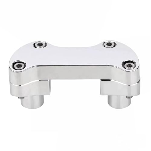 TDZ 1” inch Handlebar Riser/Top Clamp Kit Chrome 2" Tall for Harley Touring Softail Sportster Dyna, (rise height：2" ；for 1" Handlebar)