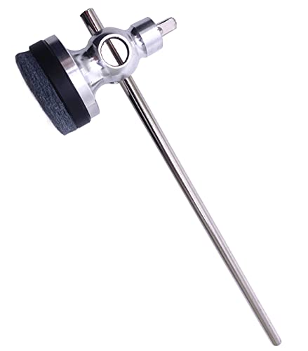 Tuoren Stainless Steel Shaft Bass Drum Beater Pedal Hammer Felt Beater Head Percussion Instrument Parts (Silver A) #TOP4