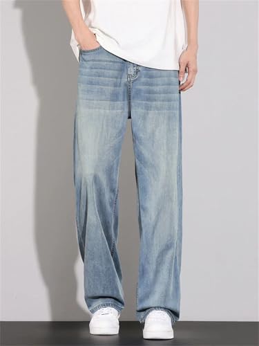 Men Thin Jeans Soft Straight Vintage Casual Trousers Street Comfortable Denim Pants2