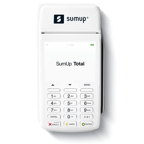 Sumup Máquina de Cartão Total, Sem aluguel com Bateria recarregável,chip 3G Grátis e conexão Wi-Fi, Branco