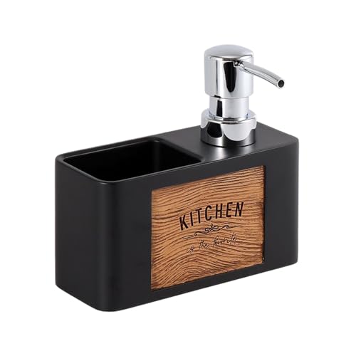 Dispensador de detergente – Botella de bomba decorativa a prueba de fugas, elegante soporte recargable para fregadero de cocina, mostrador, baño, lavadero o decoración de pared interior de granja