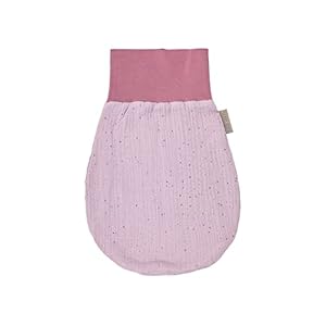 KraftKids Trappelzak mousseline gouden stippen op roze voor de herfst/winter van mousseline katoen en warme fleece verkrijgbaar in twee maten