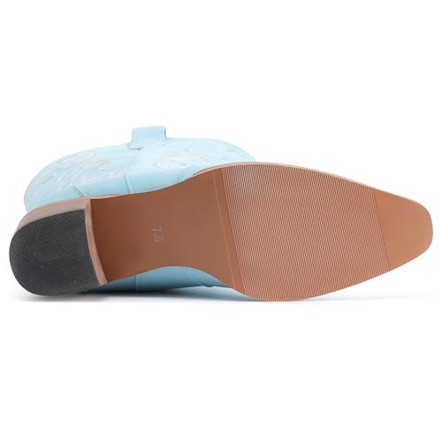 Image of IXU Cowboy Boots Women Pointy Toe Women's Mid Calf Western Cowgirl Boots