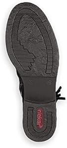 Rieker DAMES Enkellaarzen Z4953, Vrouwen Enkellaarsjes,laarzen,halve laarzen,bootie,plat,Zwart (schwarz / 00),37 EU / 4 UK