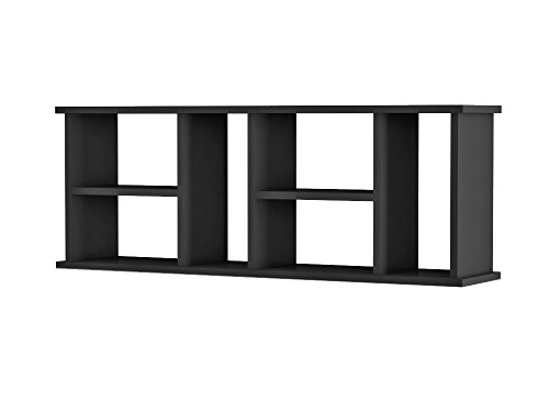 Image of Home Sparkle Rectangular Wall Shelf | Multiple Section MDF Wall Shelve Display Rack for Home Kitchen Bedroom and Living Room (Black)