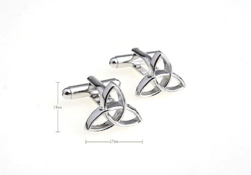 MRCUFF Trinity Triquetra Triangle Holy Celtic Pair of Cufflinks in a Presentation Gift Box & Polishing Cloth2