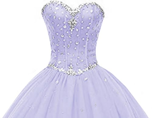 Image of Likedpage Women's Sweetheart Ball Gown Tulle Quinceanera Dresses Prom Dress