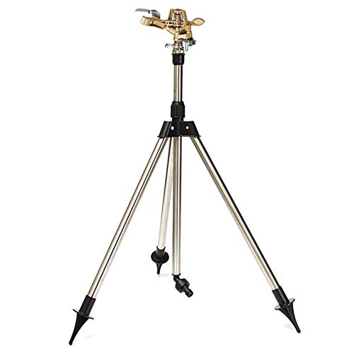 CHENNAO Oscillating Sprinkler Stainless Steel Adjustable Tripod, Green Lawn Watering Tool, Sprinklers for Garden, Irrigation, Watering
