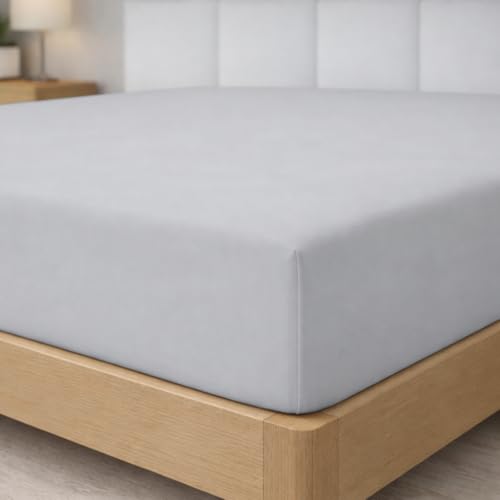 Degrees Home Collection - Sábana Bajera Ajustable 160x190x33 cm - Microfibra de poliéster, Calidad Oeko Tex sin tóxicos, Super Suave - Gris