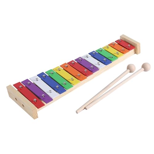 VBDEFRT Xylophone Kit 15-tone Rainbow Aluminum Plate Piano Music Instrument Hand-beat Xylophone Percussion Instrument