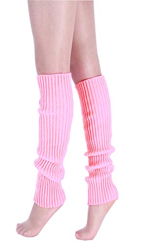 Image of Women Juniors Knitted Leg Warmers 16 inch Neon Colors Dance Halloween Accessory | 80s Party,Yoga Sports Fitness,Warm and Cozy,One Size Fits Most