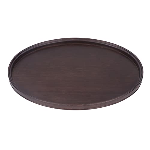 Bandeja para Servir con Acabado De Nogal, Elegante Bandeja De Té para Mesa De Centro De Sala De Estar, Centro De Mesa Decorativo Multiusos para DecoracióN del Hogar