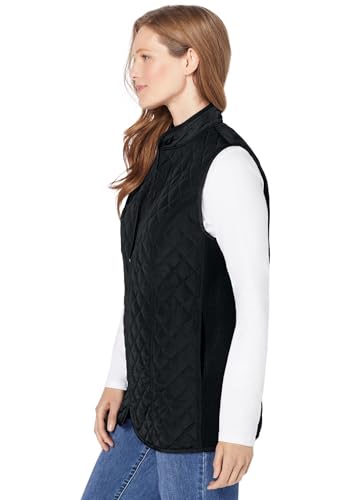 Woman Within Plus Size Zip-Front Quilted Vest Long Lightweight Gilet3