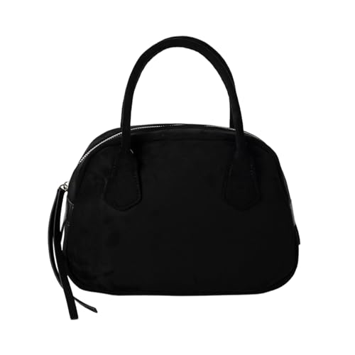 Sac de bowling en daim style coréen pour femme avec poignée supérieure chic
