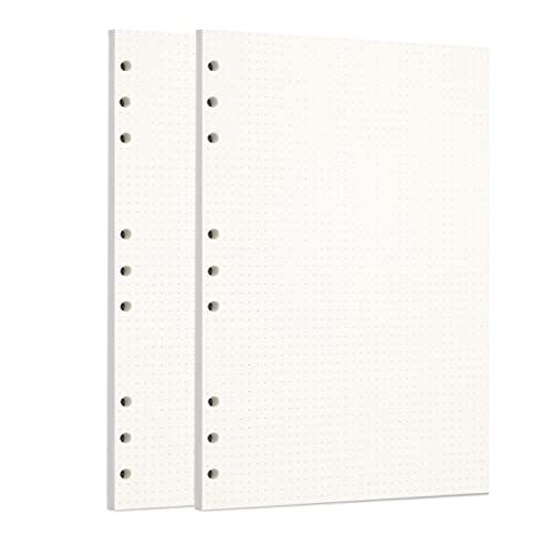 Image of Zelten Loose Leaf Punched Paper Refills Paper for 6 Hole Binder Personal Organizer Diary Notebook Refillable Planner (Dotted,B5 /9 Hole)