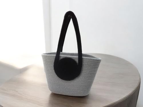 Image of Handmade Crochet Tote Bag with Circular Handle, 25 cm x 15 cm