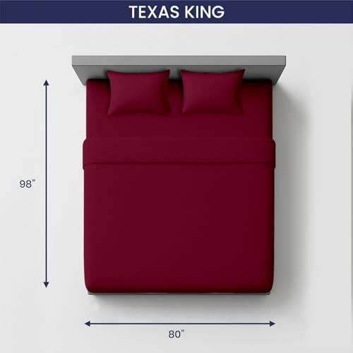 Image of SGI bedding 80 inchx98 inch 4 Pc Texas King Sheet Set 600 TC 18 inch Deep, Burgundy