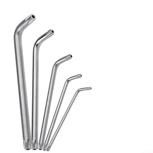Gdfnmogo Juego de destornilladores Torx, 5 piezas de doble extremo, para T15, T20, T25, T30, mini llave hexagonal para reparación de automóviles y maquinaria, cromo forjado