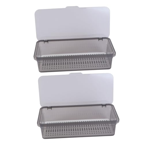 Baluue Escurridor de Cubiertos de Cocina de Plástico Transparente Caja Escurridora para Palillos y Utensilios Juego de 2 Piezas Bandeja para Secado Rápido Almacenamiento Reutilizable