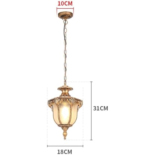 WJJHERRH Oil Rubbed Bronze Outdoor Pendant Light, 1 Pack Outdoor Chandelier for Porch, Gazebo Hanging Lantern with Adjustable Chain, Anti-Rust Porch Lights Waterproof Glass Hanging Lamp(A) - Image 7