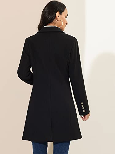 Image of Allegra K Womens Winter Elegant Pea Coat 2026 Single Breasted Long Overcoat | Notch Lapel Collar, Warm, Work Office Trench Coats,Outwear Outfit
