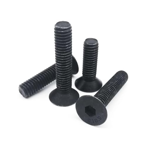 Hexagon Hex Socket Head Flat Countersunk Allen Bolt Screw(Grade 10.9 Steel,10pcs M6x35mm)