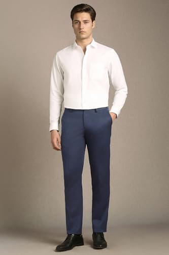 Image of Louis Philippe Men's Slim Fit Everyday Smart Wear Comfort Stretch Work Ready Textured Formal Trouser