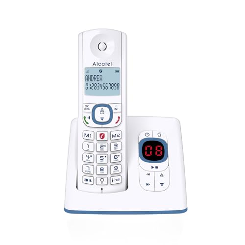 ALCATEL F530 Voice - Téléphone Fixe Sans Fil DECT Avec Répondeur - Grand Écran Rétroéclairé - Mains Libres - Fonction Blocage Des Appels - 2 Touches De...