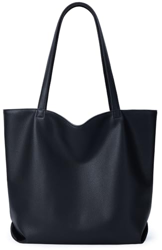 Image of WLLWOO WLLWOO Soft PU Leather Tote Bag for Women Large Casual Hobo Handbags with Zipper Shoulder Work Bag Travel Purse