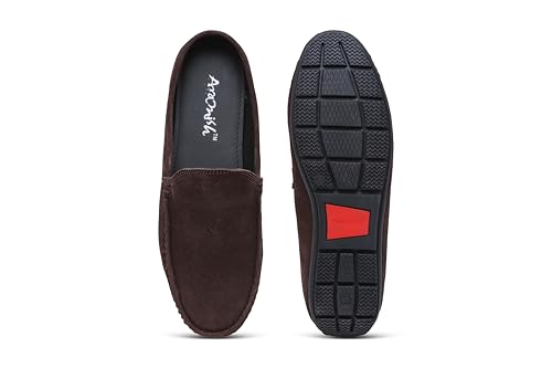 Image of ARAMISH Suede Half Loafers for Men | Men's Open Loafer Shoes