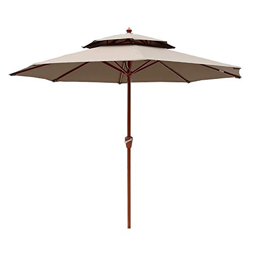 Parasol de jardin 2,7 m en bois pour ombrager vos repas en terrasse
