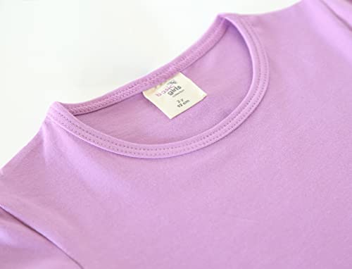 Image of Lilax Girls Short Puff Sleeve Cotton T-Shirt, Toddler & Little Girls Top | 95% Cotton Puff Sleeve Tee; Crewneck, Short Sleeve; Toddler & Girls Sizes 2T-12; for School, Play & Everyday; Machine Wash