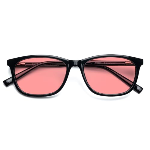 Image of Fluorescent-41 Pink Tinted Blue Light Blocking Glasses for Migraine, Light Sensitivity, Photophobia JF5002