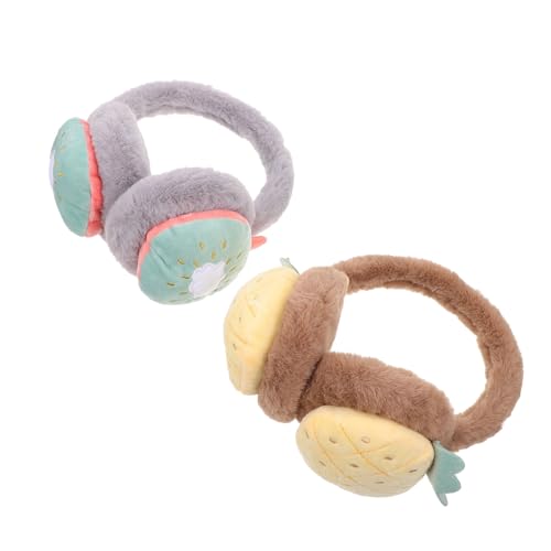 2pcs Adorable Plush Ear Warmers for Boy Girl and Adults Creative Winter Earmuffs for Cold Weather Activities Comfortable Stylish Design Pineapple