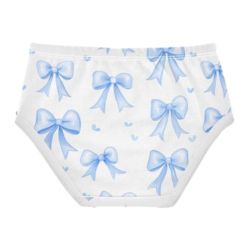 Wusikd Blue Bows White Girls' Underwear Cotton Girls Briefs Soft Toddler Underwear 2T2