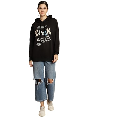 Image of Mack Jonney Printed Hooded Cotton Fleece Sweatshirt for Women-MACK32482