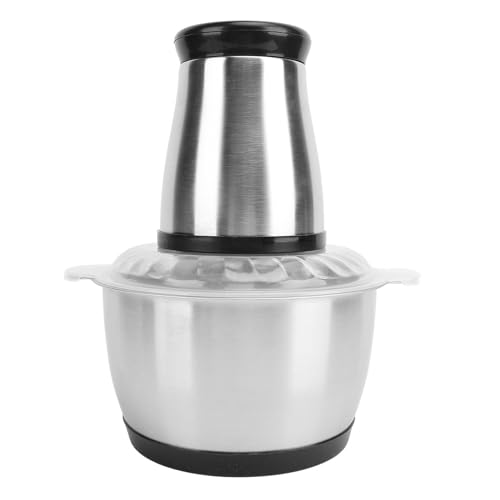Food Chopper Electric Meat Grinder with 2L Stainless Steel Bowl 200W Copper Motor for Kitchen Meat Vegetables Onion Garlic Salad Fruits Nuts (US Plug 110V 50Hz)